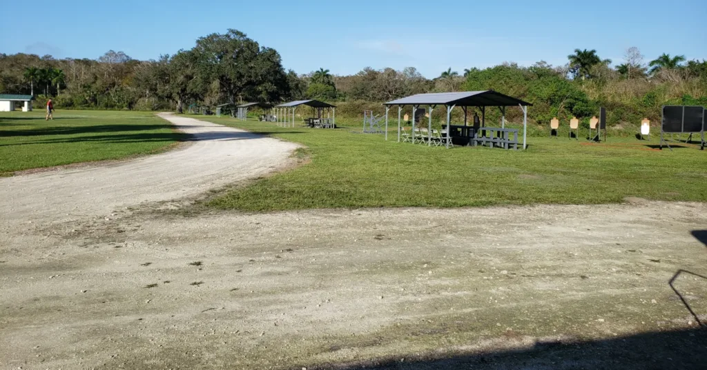 Deep 50 Gun Range shooting bays and main drive