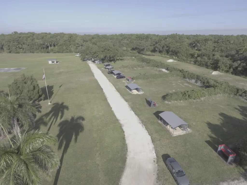 Aerial view of the Deep 50 Gun Range bays and grounds